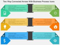 Two way connected arrows with business process icons flat powerpoint design