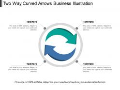 Two way curved arrows business illustration