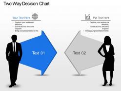 Two Way Decision Chart Powerpoint Template Slide