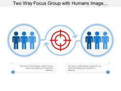 Two way focus group with humans image on both sides