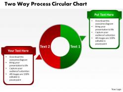 Two way process circular chart powerpoint templates graphics slides 0712