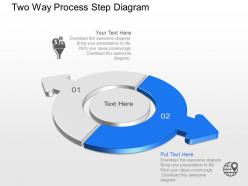 Two way process step diagram powerpoint template slide