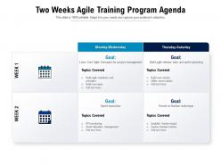 Two weeks agile training program agenda