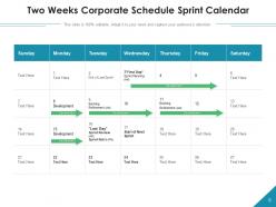 Two Weeks Sprint Product Planning Development Timeline Business