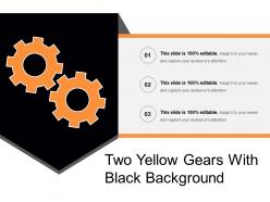 Two Yellow Gears With Black Background