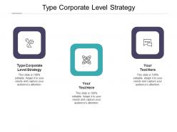 Type corporate level strategy ppt powerpoint presentation layouts topics cpb