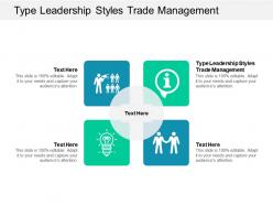 Type leadership styles trade management ppt powerpoint presentation summary format cpb