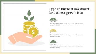 Type Of Financial Investment For Business Growth Icon