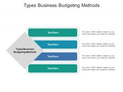 Types business budgeting methods ppt powerpoint presentation outline layout ideas cpb