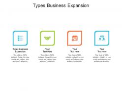 Types business expansion ppt powerpoint presentation summary slides cpb