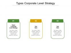 Types corporate level strategy ppt powerpoint presentation icon topics cpb