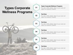 Types corporate wellness programs ppt powerpoint presentation infographics brochure cpb