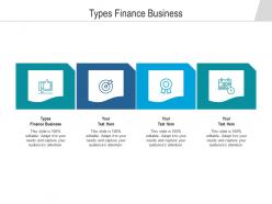 Types finance business ppt powerpoint presentation slides tips cpb