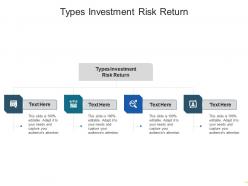 Types investment risk return ppt powerpoint presentation ideas templates cpb
