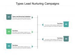 Types lead nurturing campaigns ppt powerpoint presentation slides structure cpb