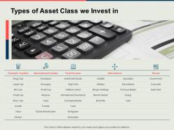 Types of asset class we invest in fixed income ppt powerpoint presentation layouts master slide