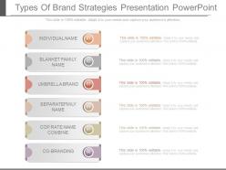 Types of brand strategies presentation powerpoint