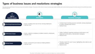 Types Of Business Issues And Resolutions Strategies