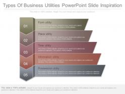 Types of business utilities powerpoint slide inspiration