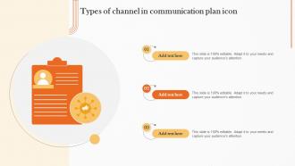 Types Of Channel In Communication Plan Icon