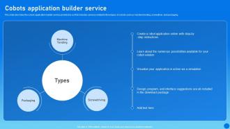 Types Of Cobots IT Cobots Application Builder Service