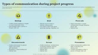 Types Of Communication During Project Progress Stakeholders Involved In Project Coordination
