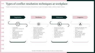 Types Of Conflict Resolution Techniques At Workplace