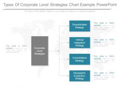 Types of corporate level strategies chart example powerpoint