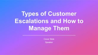 Types Of Customer Escalations And How To Manage Them PPT Structure AT