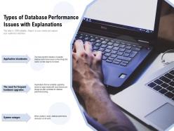 Types of database performance issues with explanations