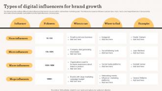 Types Of Digital Influencers For Brand Growth Accelerating Business Growth Top Strategy SS V