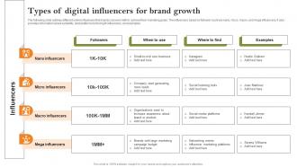 Types Of Digital Influencers For Brand Growth Strategies To Successfully Expand Strategy SS
