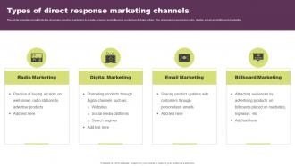 Types Of Direct Response Marketing Channels Guide To Direct Response Marketing