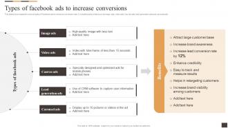 Types Of Facebook Ads To Increase Conversions Applying Multiple Marketing Strategy SS V