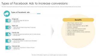 Types Of Facebook Ads To Increase Conversions Using Various Marketing Methods Strategy SS V