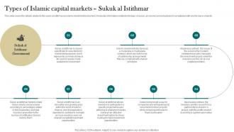 Types Of Islamic Capital Markets Sukuk Al Istithmar Interest Free Finance Fin SS V