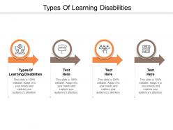 Types of learning disabilities ppt powerpoint presentation icon example cpb