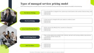 Types of managed services pricing model tiered pricing model for managed service