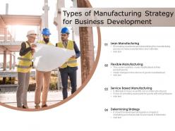Types Of Manufacturing Strategy For Business Development