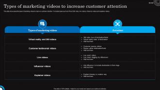 Types Of Marketing Videos To Increase Customer Hospitality And Tourism Strategies Marketing Mkt Ss V