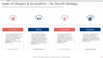 Types Of Mergers And Acquisitions By Growth Strategy Due Diligence Process In M And A