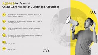 Types Of Online Advertising For Customers Acquisition Powerpoint Presentation Slides MKT CD Idea Colorful