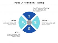 Types of retirement tracking ppt powerpoint presentation show elements cpb