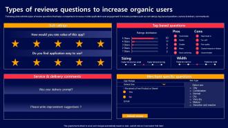 Types Of Reviews Questions To Increase Organic Users Acquiring Mobile App Customers