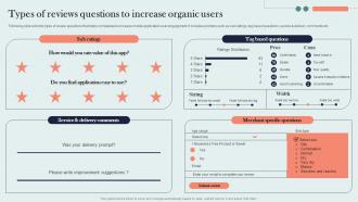 Types Of Reviews Questions To Increase Organic Users Organic Marketing Approach