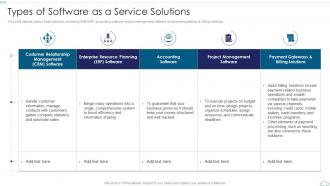Types Of Software As A Service Solutions Cloud Computing Service Models