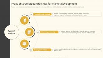 Types Of Strategic Partnerships For Market Development Implementing Product And Market Strategy SS
