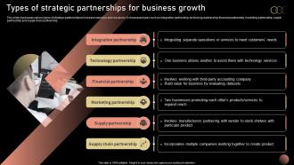 Types Of Strategic Partnerships For Strategic Plan For Company Growth Strategy SS V