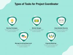 Types of tasks for project coordinator