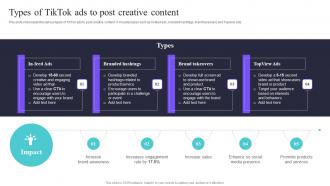 Types Of Tiktok Ads To Post Creative Content Deploying A Variety Of Marketing Strategy SS V